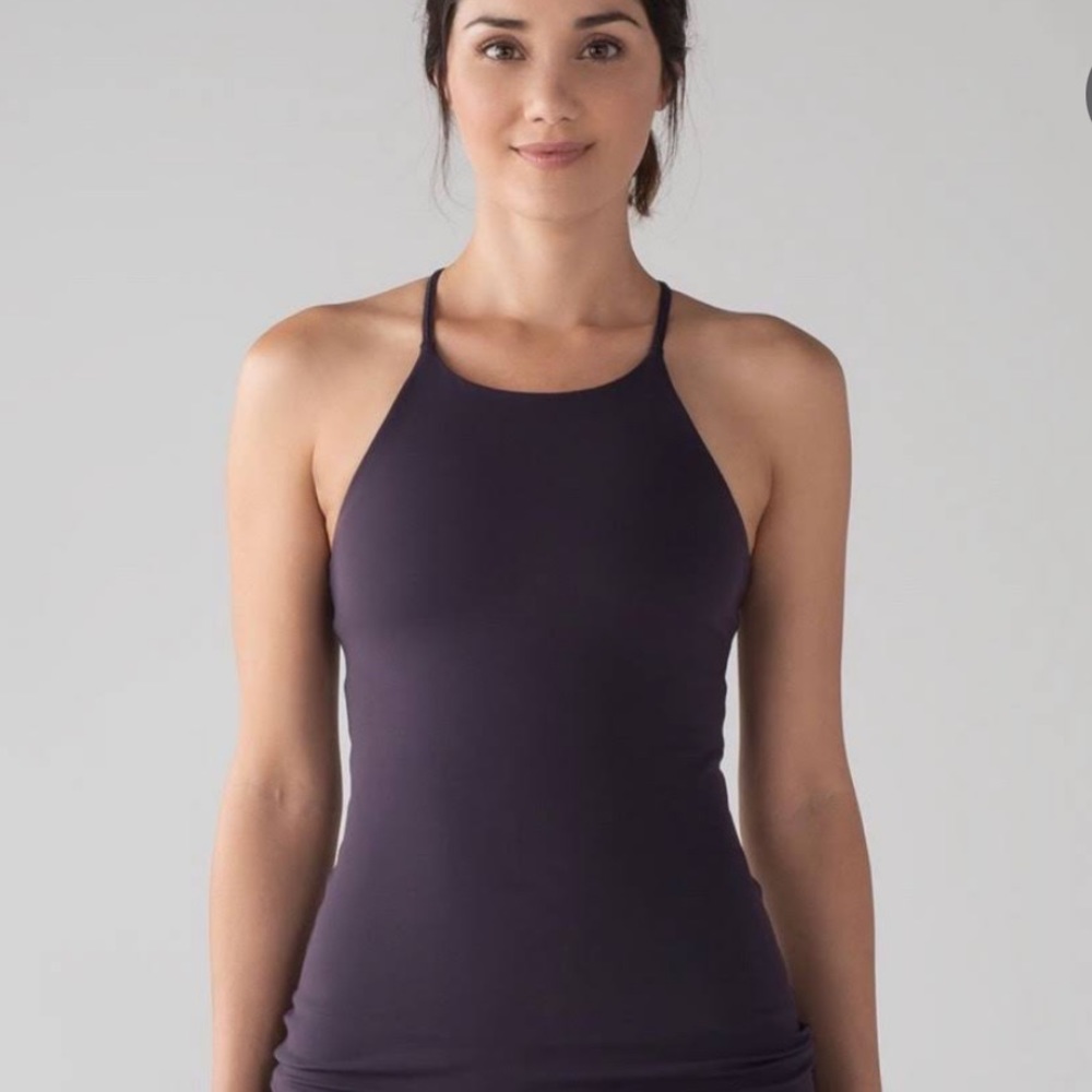 Lululemon dark purple high neck tank top